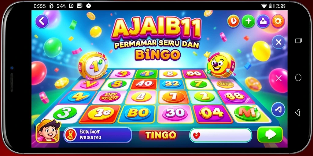 Screenshot AJAIB11 menampilkan gameplay Bingo yang seru dan interaktif.