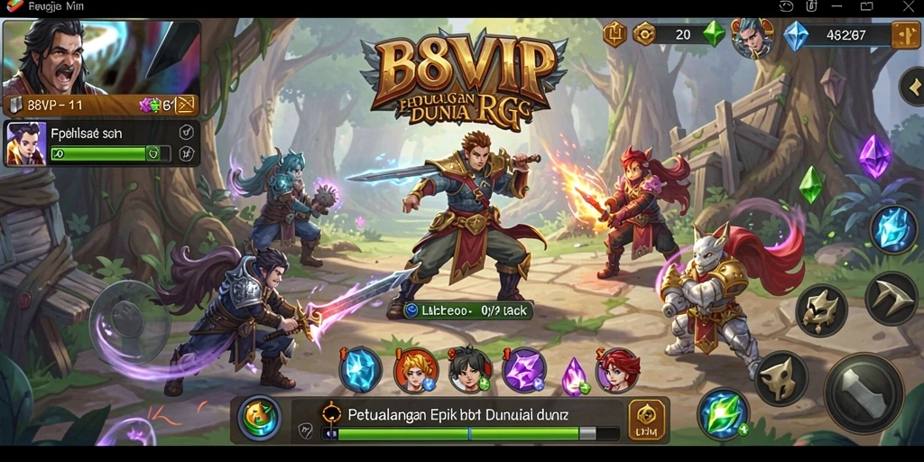 Screenshot dari B8VIP menunjukkan aksi pertarungan yang menegangkan dan penuh strategi.