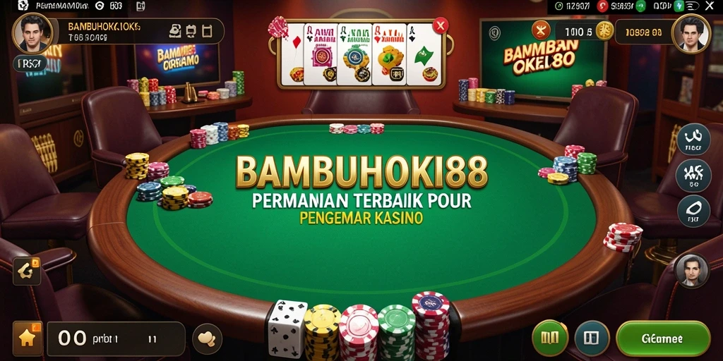 Tampilan gameplay poker yang mendebarkan di BAMBUHOKI88.