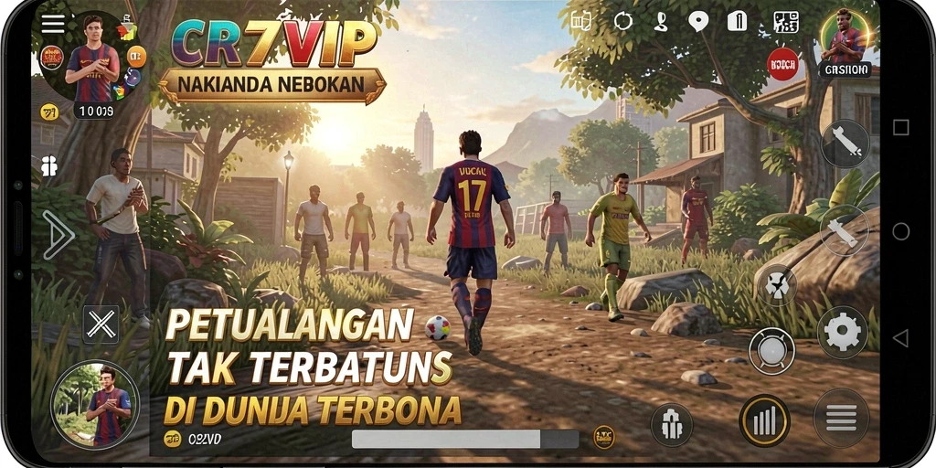 Tampilan gameplay seru dalam dunia terbuka CR7VIP.
