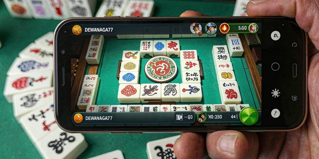 Screenshot DEWANAGA77 menunjukkan gameplay Mahjong yang menarik.