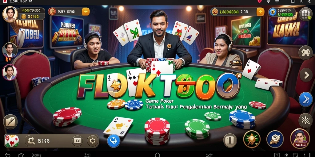 Tampilan gameplay seru dari FLOKITOTO menunjukkan aksi poker yang menarik.