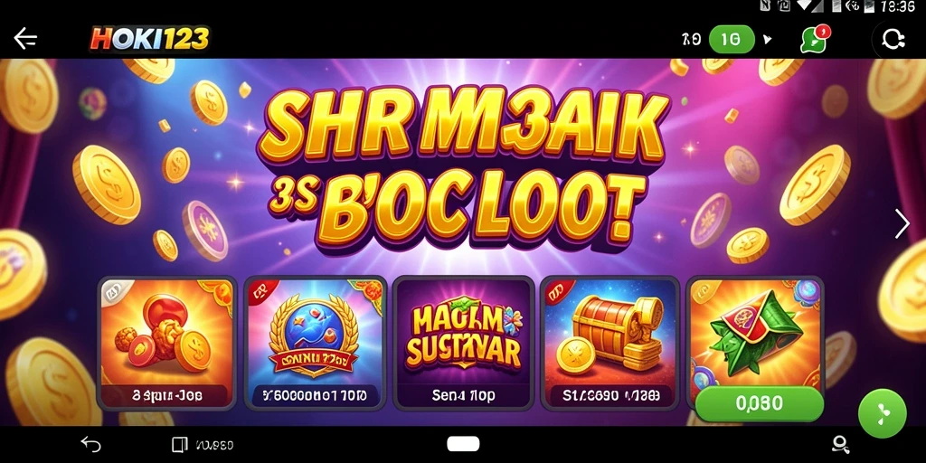 Tampilan gameplay HOKI123 dengan grafis slot yang menarik.