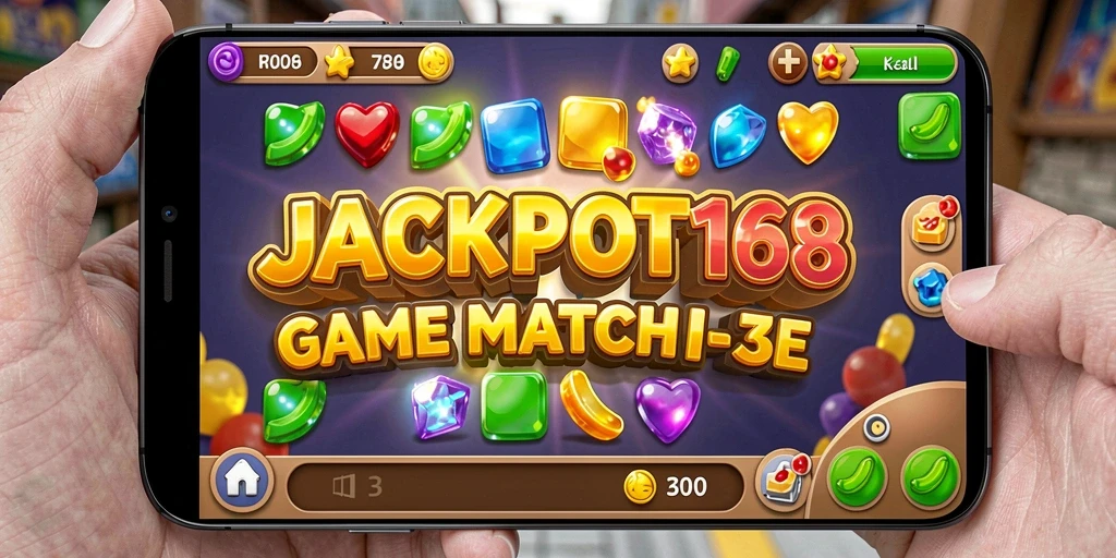 Tampilan gameplay seru di JACKPOT168 dengan kombinasi warna-warni.