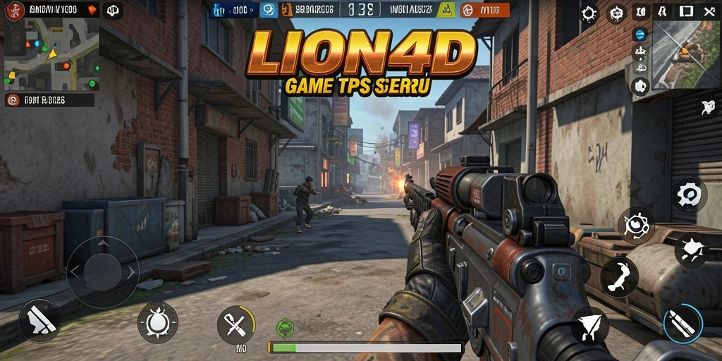 Tampilan screenshot LION4D yang menunjukkan aksi permainan TPS yang intens.