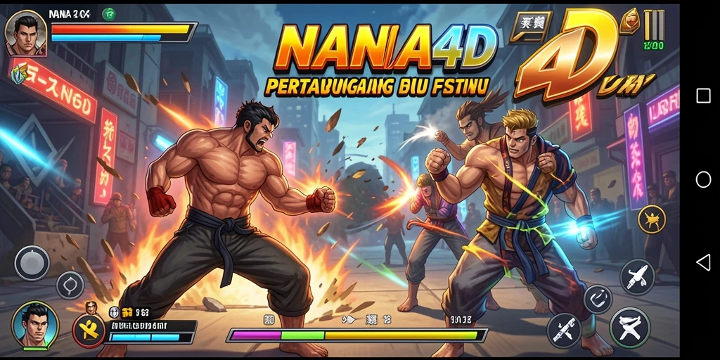 Tangkapan layar NANA4D menampilkan aksi pertarungan yang mendebarkan.