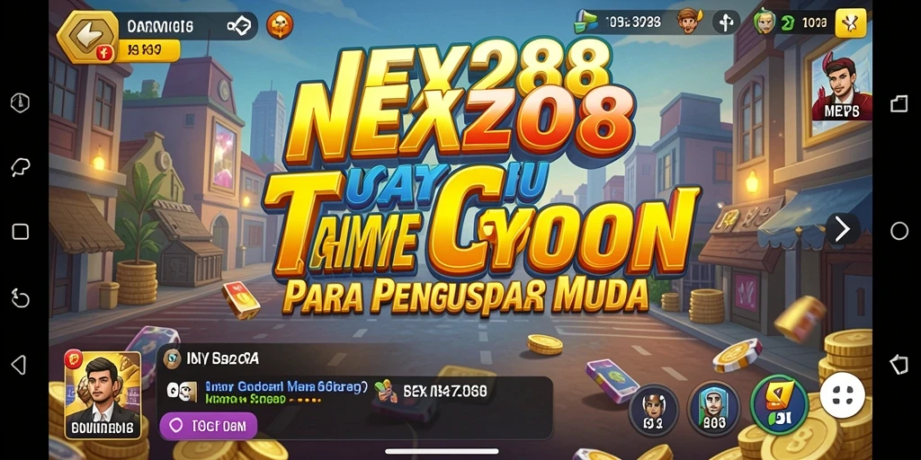Screenshot gameplay NEX288 menunjukkan bisnis yang sedang berkembang.