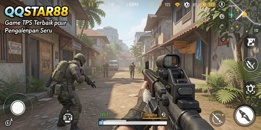 Tangkapan layar menampilkan aksi seru dalam gameplay TPS QQSTAR88.