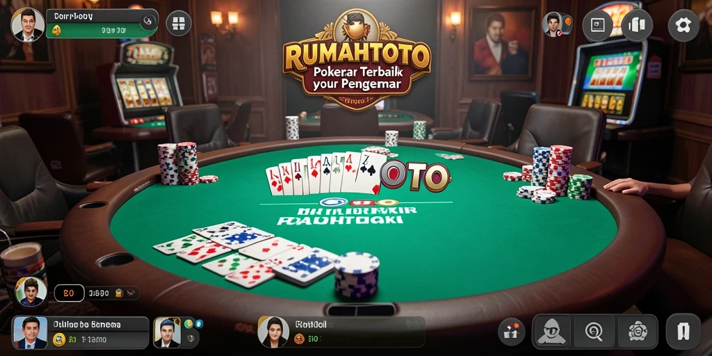 Tampilan gameplay seru dalam aplikasi Poker RUMAHTOTO.