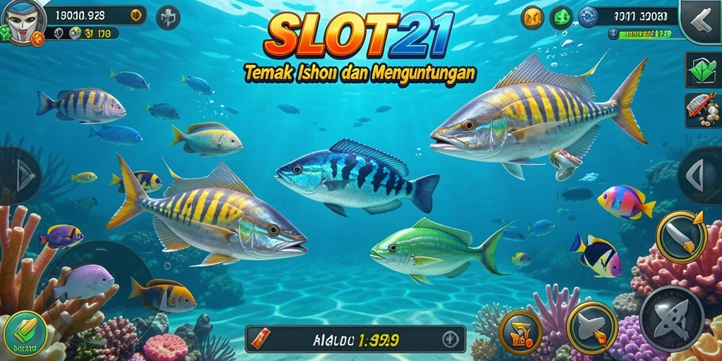 Screenshot menunjukkan gameplay mengasyikkan SLOT21 Tembak Ikan.